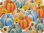 Giwawa Fall Dish Drying Mat 18"x24" Watercolor Autumn Teal Blue Orange Pumpkins Sunflowers Dish Drainer Mats Large Thanksgiving Harvest Microfiber Dish Drying Pad Kitchen Countertop Decor