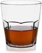 9oz Plastic Drinking Glasses Set of 4 Unbreakable Plastic Juice Tumbler Cups Reusabl Clear Tritan BPA-FREE Kids Water Cups, Dishwasher Safe, Shatterproof, Stackable