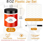 8 OZ Plastic Jars with Lids, Slime Containers with Lids 48 Pcs Airtight Round Plastic Storage Jars Wide-Mouth Containers for Slime, Kitchen and Household Food Storage of Dry Goods