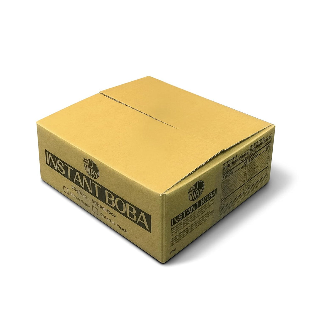 J WAY LOCAL FLAVOR BOBA Authentic Instant Tapioca Boba Pearls Bulk,60 Servings Black for Milk Tea,Smoothies and Desserts,Brown Sugar Flavor (Ready in Just 20 Seconds,No Preservatives,Gluten Free)