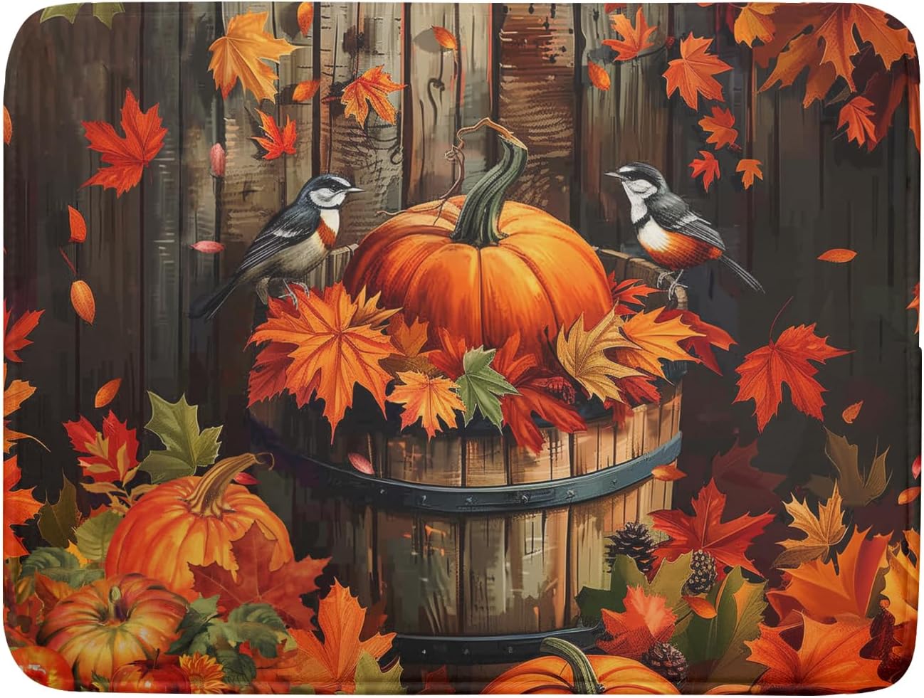 Fall Pumpkin Dish Drying Mat for Kitchen Counter Autumn Pumpkin Dish Mats for Drying 16x18 Inch Kitchen Decor Reversible Absorbent Microfiber Fall Thanksgiving Dishes Pad for Coffee Bar Accessories