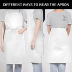 Cotton Blend Waterproof Apron With 2 Pockets for Women Men - Cooking Kitchen Chef Arpon BBQ Work Painting - (1 Pack)