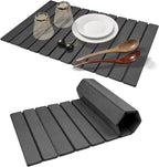 Extral Large Quick Dry Stone Drying Mat for Kitchen Counter,28"(L)x16"(W) Collapsible Eco-Friendly Absorbent Diatomaceous Earth Mat for Dishes Cups,Dish Drying Mats for Any Countertop ﻿