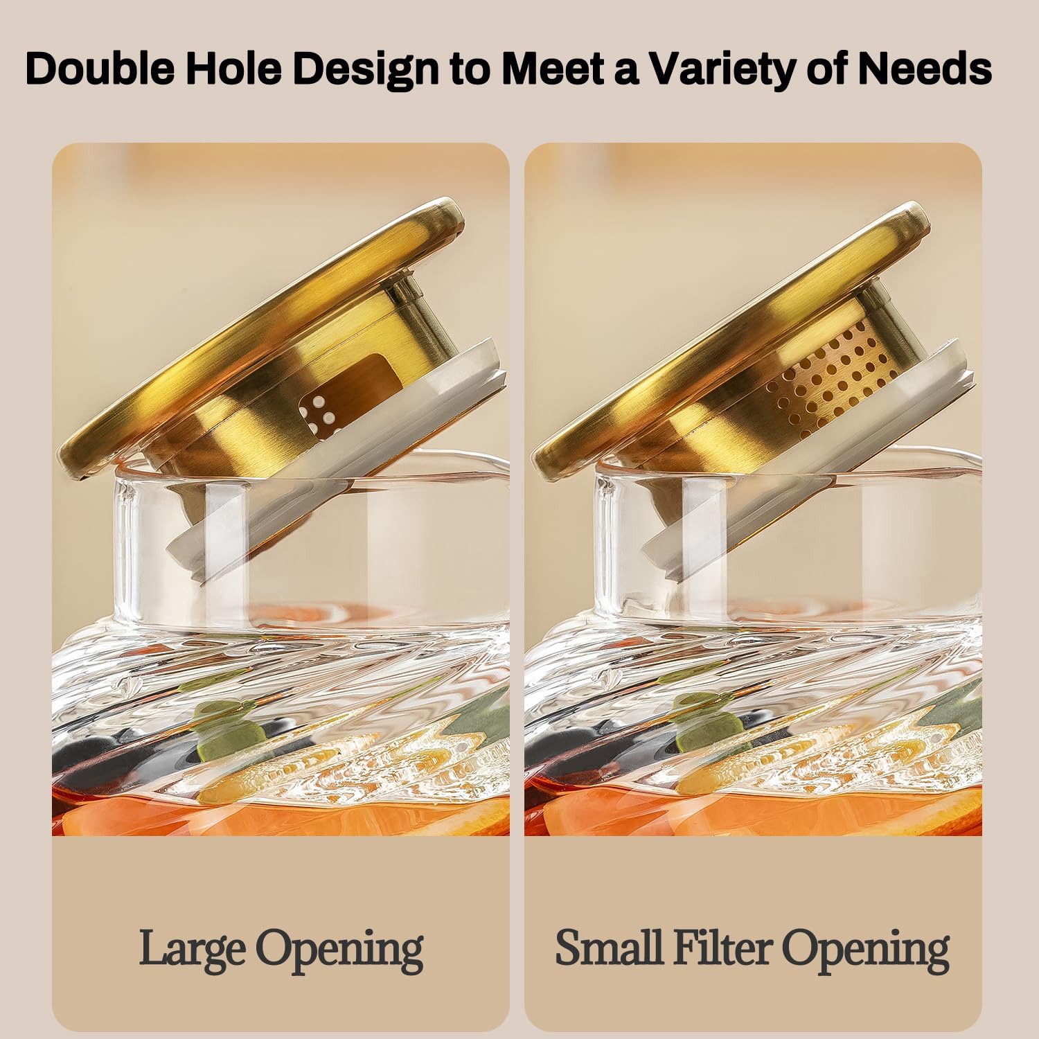 2 PACK Glass Pitcher with Lid, 68 oz/ 2 Liter Spiral Pattern Water Pitcher,Glass Water Carafe for Cold Brew, Coffee, Lemonade, Iced Sun Tea,Beverage, Milk, Heat Resistant