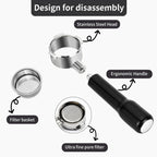 51mm Bottomless Portafilter for Delonghi Dedica EC680, EC685,SMEG and EUPA Coffee Machines, 3-Ear Design, Stainless Steel 51mm portafilter with Stainless Steel Double Shot Capacity Cup Filter Basket