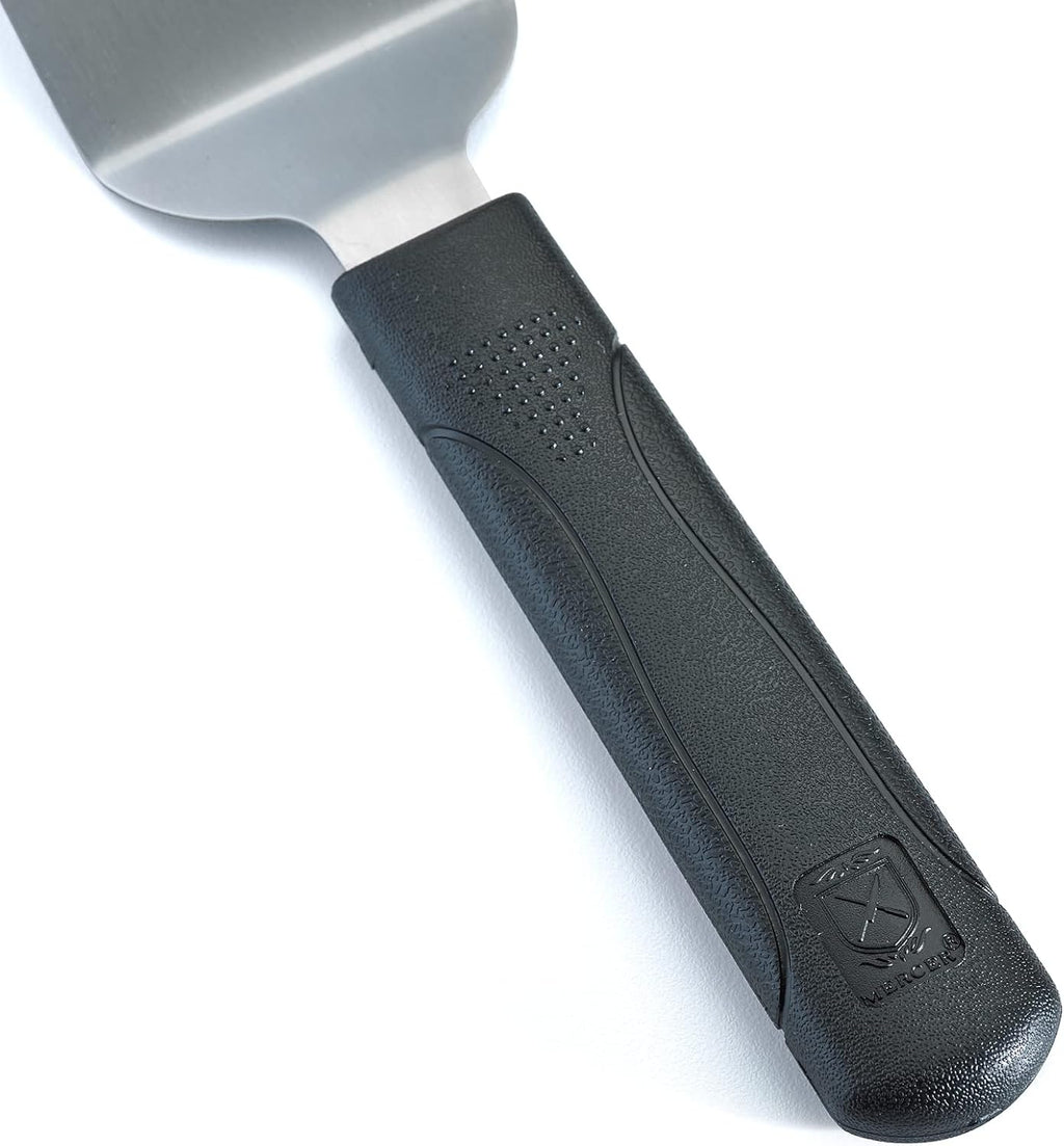Mercer Culinary Millennia Mini Turner/Spatula, 2.5 Inch x 2.5 Inch Blade, Black Handle