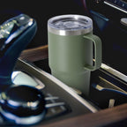 HASLE OUTFITTERS 20oz Tumbler Bulk with Lid, Stainless Steel Tumbler Bulk with Handle, Metal Insulated Travel Coffee Mug Set with Handle, Double Wall Vacuum Leak Proof Tumbler Cup, Amy Green 6 Pack