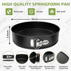 10 Inch Springform Pan with Removable Bottom, Non-stick Round Spring Form Cake Mold Cheesecake Pan For Baking