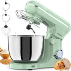 Electric Stand Mixer,10 Speeds Tilt-Head Food Mixer, 3-IN-1 Kitchen Mixer for Daily Cooks with Dishwasher-Safe 6QT Bowl,Dough Hook, Beater, Whisk (Agave Green)