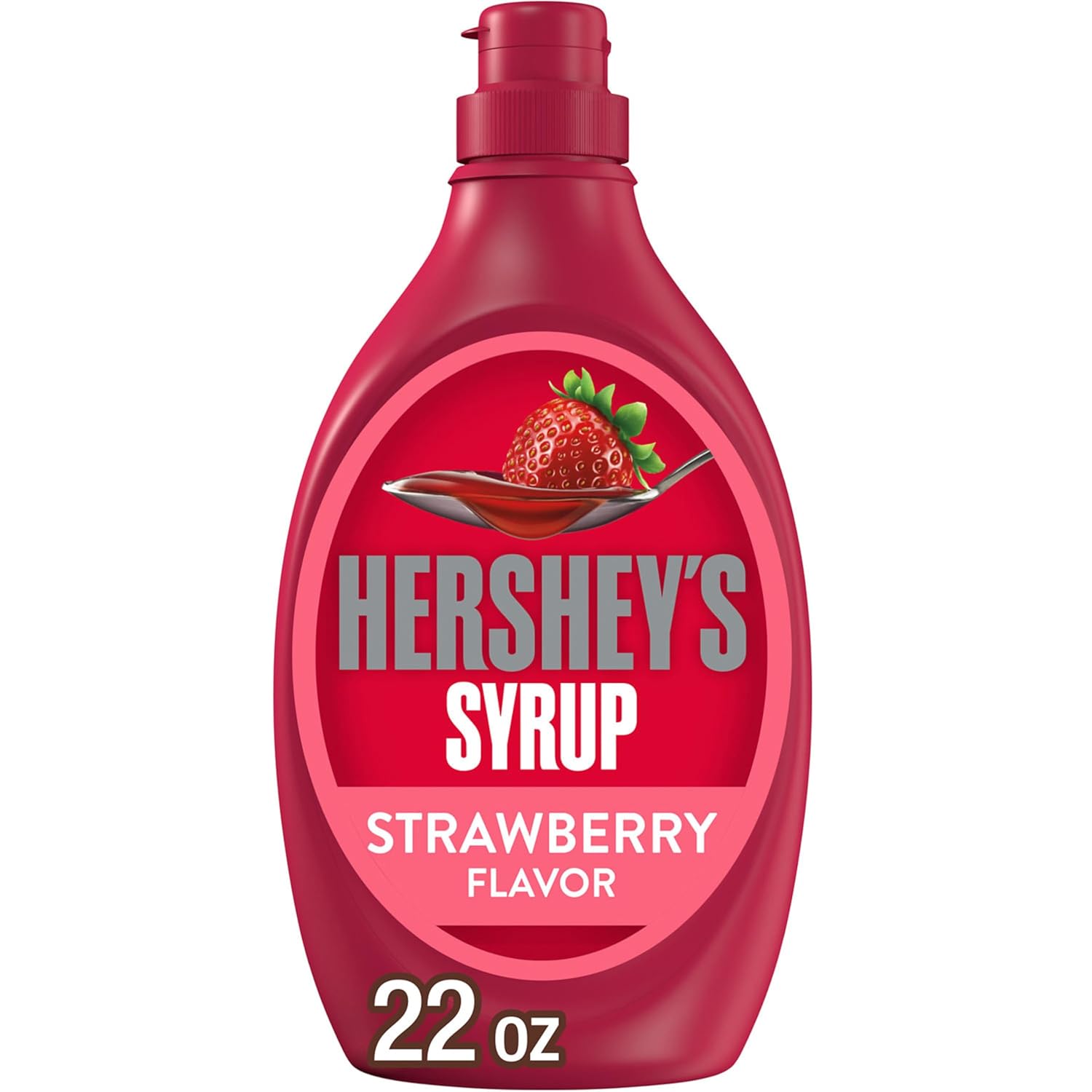 HERSHEY'S Strawberry Flavored Syrup Bottle, 22 oz