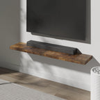 Floating Shelf, Set of 3 Wall Shelf, 24 in W x 12.75 in D x 2 in H Wooden Floating Wall Shelf with Invisible Brackets for Living Room/Bedroom/Bathroom/Kitchen Storage and Decor, Rustic Brown