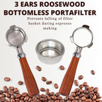 Espresso Portafilter 54mm Bottomless Compatible with Breville Duo-temp, Infuser, Bambino, Barista Express, Barista Touch, and Barista Pro Espresso - Stainless Steel Filter Basked Included