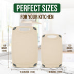 2-Piece Reversible Cutting Board Set Made from Natural Food Grade Wheat Straw Material - Eco-Conscious Alternative to Plastic - Gluten Free & BPA Free Chopping Boards for Kitchen