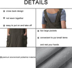 ZQFFB Pinafore Cross Back Apron for Women with Pockets Japanese Smock for Work Gardening Cooking Painting Baking