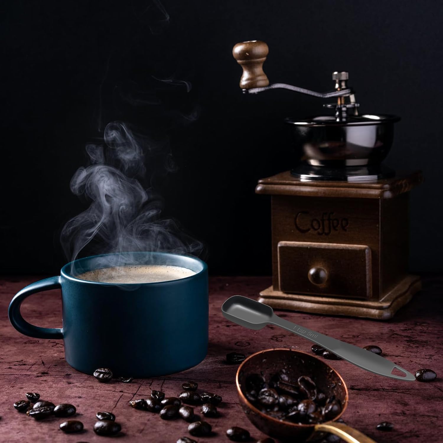 2 Pcs 1/4 Teaspoon(1.25 mL | 1/4 Tsp | 1/16 Tbsp | 1.25 cc | 1/32 oz) Stainless Steel Single Measuring Spoon, Long Handle Metal Measuring Spoon, Kitchen Gadgets for Cooking & Baking(Black)