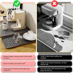 Silicone Coffee Mat - Removable Bar Mat with Concave and Convex Design, Leak-Proof and Non-Slip, Suitable for Use Under the Coffee Machine to Keep the Countertop Clean (Grey24"x16")