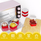 25 Pack Square Mini Cake Pans with Lids,Mini Loaf Pans with Lids,Aluminum Foil Baking Cups,Disposable Ramekins Cupcake Cups,Dessert Cups for Wedding Birthday Party Picnics,5oz (Red)