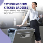 Dishwasher Clean Dirty Sign-Dishwasher Magnet Stainless Steel Clean Dirty Sign for Kitchen Organization Farmhouse Optional Adhesive Stickers