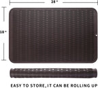 Silicone Dish Drying Mat for Multiple Usage,Easy clean,Eco-friendly,Heat-resistant Silicone Mat for Kitchen Counter or Sink,Refrigerator or Drawer Liner Coffee 3XL 28 inches x 18 inches