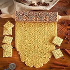 Christmas Wooden Rolling Pin for Baking,Engraved Embossing Rolling Pin Cookie Stamps Roller Square Grid Cookies Mold Kitchen Decor Tools for Kids Adults(Flower Window)