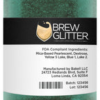 Dark Green BREW GLITTER Edible Glitter For Drinks, Cocktails, Beer, Garnish Glitter & Beverages | KOSHER & HALAL Certified | 100% Edible & Food Grade | Vegan, Gluten, Nut Free (50g, Dark Green)