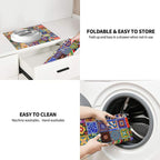 Bohemian Chic Floral Dish Drying Mat, Highly Absorbent Microfiber Kitchen Counter Pad Reusable Washable, 16*18"