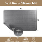 Golener Silicone Large Dish Drying Mat - 28" x 20" Stove Top Protector for Electric Stove, Food Grade, Foldable, Easy Clean, Heat-resistant Silicone Mat for Glass Stove Cooktop, Stove Top Cover, Grey