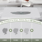 Large Stone Drying Mat for Kitchen Counter, 24" × 16" Diatomite Dish Drying Mat, Quick Dry Stone Mats, Ultra Absorbent Natural Diatomaceous Earth Mats for Dished, Bottles, White