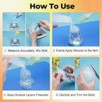 JDiction Brush-On Silicone Mold Making Kit, 10-15 Minutes Fast Cure Silicone Rubber, 20OZ Super Elastic Liquid Mold Making Silicone for Casting Resin Molds & Silicone Molds