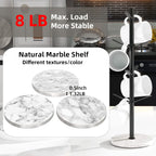 Marble Mug Holder Tree, 8 Hooks Coffee Cups Stand, New Upgraded Stable Mug Stand for Kitchen Counter Cabinet Cafe Black