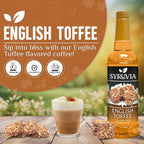 Syruvia Pistachio Latte Syrup & English Toffee Syrup - 25.4 fl oz. Premium Coffee Flavoring Syrup. Kosher, & Gluten-Free. Perfect for Enhancing Drinks, Smoothies, Sodas, Shakes, Desserts, & More.