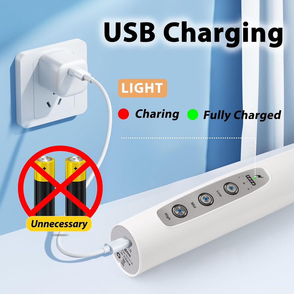 Milk Frother Rechargeable Handheld-Electric Whisk 3 Speed Adjustable, Coffee Frother Wand with 3 Stainless Whisks, Electric Foam Maker, Drink Mixer Blender for Latte Cappuccino Matcha Egg