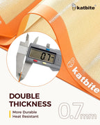 Katbite Silicone Baking Mat Colorful Collection - Set of 3: 2 Half Sheets Mats (11 5/8" x 16 1/2") + 1 Quarter Baking Sheet, Reusable & Nonstick Bakeware Mats for Cookies, Macarons, Bread (Orange)