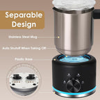 Milk Frother and Steamer, 16.9 OZ Milk Frother for Coffee, 4 in 1 Frother Separable Easy to Use and Clean, Durable Safe Silent Working for Coffee, Latte, Cappuccino Hot Chocolate, Black