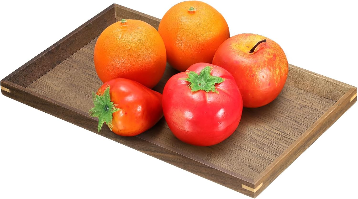 uxcell Bamboo Serving Tray, 10 x 6 Inch Rectangle Wooden Trays Portable Serving Platters for Food Fruit, Snacks, Bread, Vanity, Weddings, Picnics, Brown (Inner Slant)