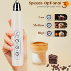 Milk Frother Handheld Rechargeable with Stand, Frother Wand Drink Mixer Electric Whisk for Coffee, Detachable With 3 Stainless Whisks, Hand Mixer for Lattes, Cappuccino, Matcha, Egg, Beige