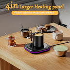 Mug Warmer Upgraded,Coffee Mug Warmer for Desk LEDs Light 3 Temp Settings (113-167°F) 1-12H Timer 4 H Auto Shut Off Beverage Cup Candle Warmer for Coffee Tea Milk(Black)