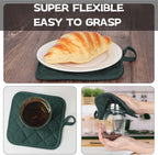 Oven Mitts and Pot Holders Set, Pack of 4, Heat Resistant Silicone Kitchen Mini Oven Mittens for 500 Degrees, Mini Oven Gloves and Hot Pads for Baking Grilling Barbecue Microwave Machine Washable