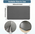 Gray Dish Drying Mat 16''x24'', Absorbent Anti Spill Bar Mat for Kitchen Counter, Fits Under Coffee Maker & Espresso Machine