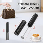 Rechargeable Milk Frother Wand for Coffee, Handheld Electric Foam Maker Detachable Stainless Steel Whisk Drink Mixer Foamer for Lattes, Cappuccino, Egg, No Stand