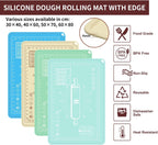 Silicone Baking Mat 20"L x 28"W, Extra Thick Dough Rolling Pad with Measurements and Edge Heightening, Non-stick Food Grade Silicone Pastry Mat for Pastry, Bread, Cookies