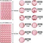 Animals & Flowers Silicone Candy molds, Non-Stick Gummy Bear Chocolate Gelatin Tray with 2 Droppers Creates 260 Alpaca, Clover, Animals, Rainbow & Cloud, Pack of 4