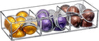 Amazing Abby - Deja Brew - Acrylic 3-Compartment Coffee Pod Holder, Large-Capacity Plastic Coffee Capsule Storage, BPA-Free and Shatter-Proof, Great for Use on Countertop or in Drawer