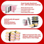 30 Pack Pink Disposable Rectangular Aluminum Foil Loaf Pans with Lids,6.8oz Mini Cake Pans for Baking, Loaf Baking Pans, Small Cake Container