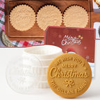 Personalized Christmas Cookie Stamps Customizable Name Cookie Stamps With Handle Cutter For Cookie Baking Decorating Cakes And Handmade Christmas Gifts Perfect (Raised cookie design)