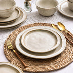 AmorArc Ceramic Dinnerware Sets,Stoneware Handmade Reactive Glaze Plates and Bowls Sets,Chip and Crack Resistant | Dishwasher & Microwave Safe,Dishes Set Service for 4 (12pc)