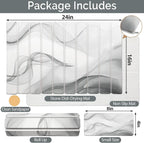 2 PCS Large Stone Dish Drying Mat for Kitchen Counter,Quick Dry Stone Dishes Mats,Marbled Water Absorbing Diatomaceous Earth Drying Pad for Countertop Bottles Utensils Cups（Black White 24"×16"&8"x4"）