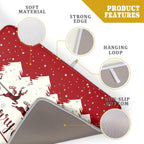 Christmas Moose Dish Drying Mat 16x18 Inch Cute Christmas Elk Drying Mat for Kitchen Counter Xmas Winter Santa Claus Absorbent Reversible Microfiber Dishes Pad Dish Drainer Mats Kitchen Accessories