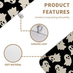 Halloween Ghosts Dish Drying Mat Black and White Large Kitchen Mats Dish Drying Pad Absorbent Dish Dryer Mat for Kitchen Countertops Microfiber Drainer Pad Dish Drying Mats (18x24 in)