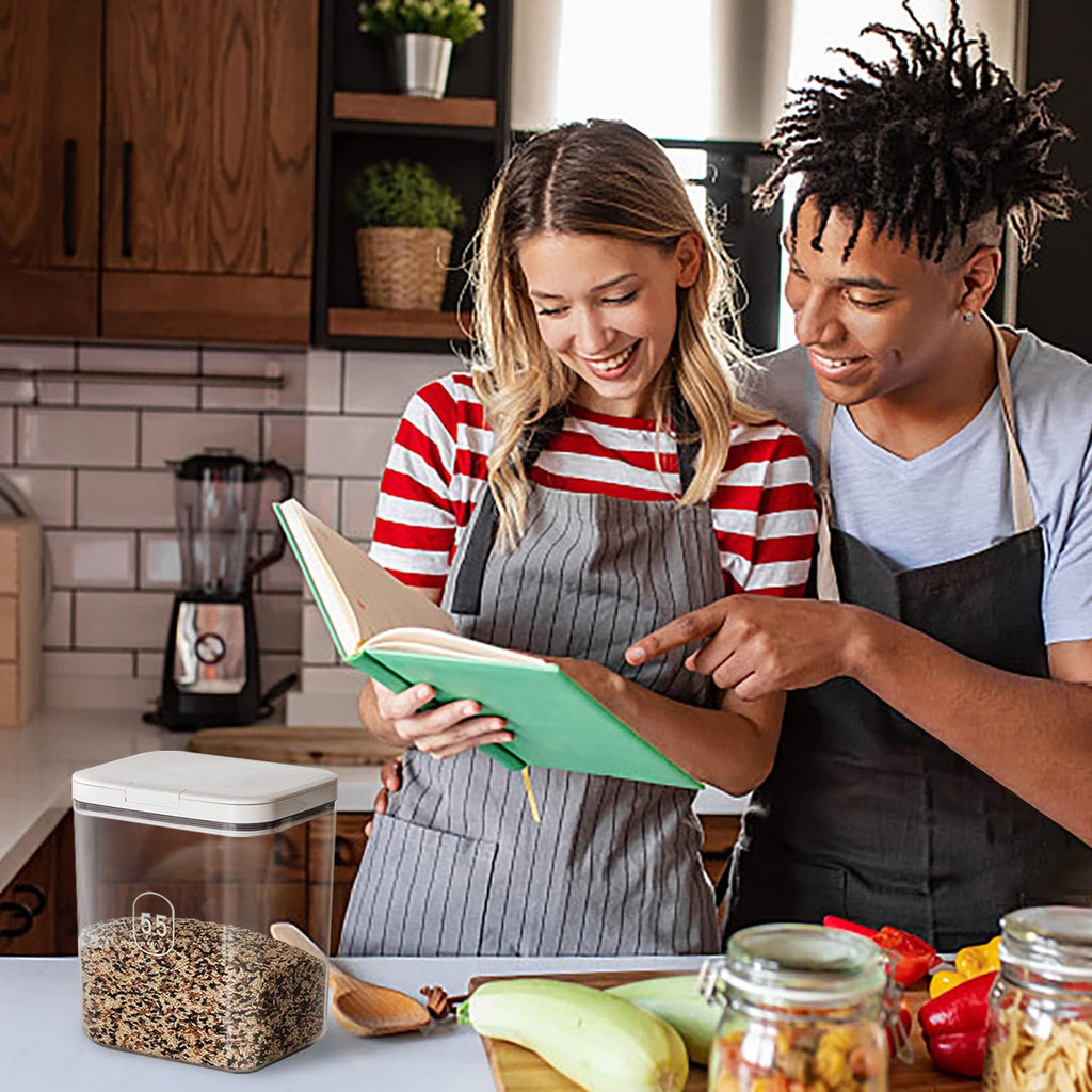 Flour Container - 5.5 L /5.81qt/5kg Large Flour Dispenser Keep Your Flour Fresh and Dry Easily with Kitchen Essential